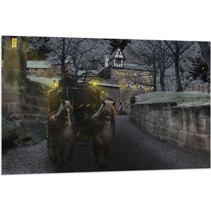 Vlag - Pad - Persoon - Bomen - Huis - Dier - Paarden - Lampen - 120x80 cm Foto op Polyester Vlag