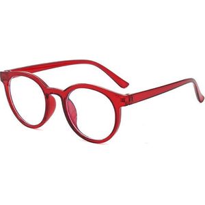 Kinder Computerbril - Anti Blauwlicht Bril - Rond Retro Model - Rood
