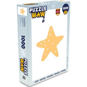Puzzel Ster - Meisjes - Jongens - Oranje - Stippen - Kinderen - Legpuzzel - Puzzel 1000 stukjes volwassenen