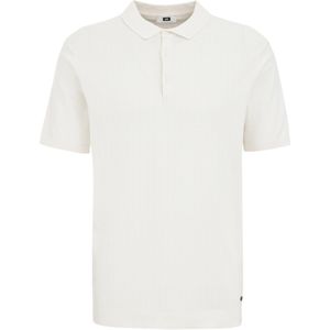 WE Fashion Heren Regular fit fijngebreide polo met structuur