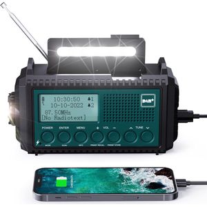 Veelzijdige Draagbare Radio met DAB+, FM, Noodfuncties en Oplaadmogelijkheden voor Outdoor Avonturen