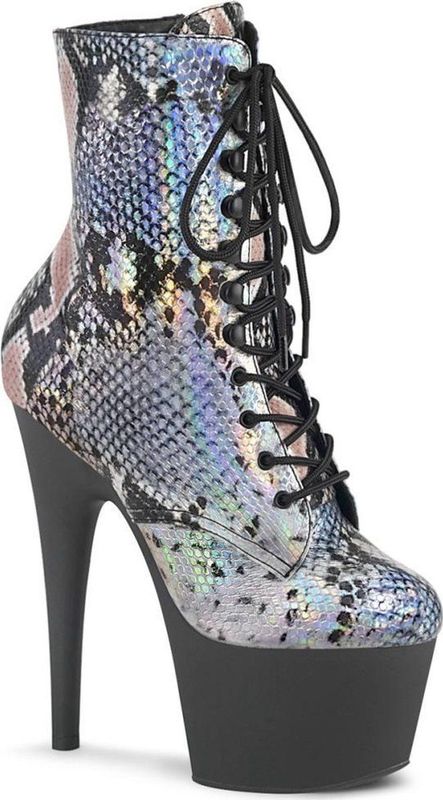 Pleaser - ADORE-1020SP - Plateau Laarzen - Zwart/Multicolours - Paaldans schoenen