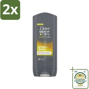 Dove - Douchegel - Men+ Care Active Fresh - Verfrissend en langdurige bescherming - 400 ml - Voordeelverpakking - 2 stuks - Mannen - Active Fresh