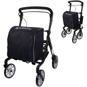Mobiclinic - Formen - Boodschappentrolley - Rollator - Zwart - Opvouwbaar - In hoogte verstelbaar - Met Remsysteem