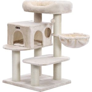 Luxe Krabpaal voor Katten - Beige - Zachte Kattenmand hangmat - Kattenspeelgoed - Geschikt voor kleine kittens - 70x60x112cm