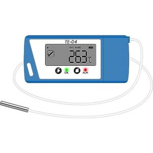 Temperatuurlogger met externe sensor en groot scherm - Volledige datalogging voor laboratoria en klinieken