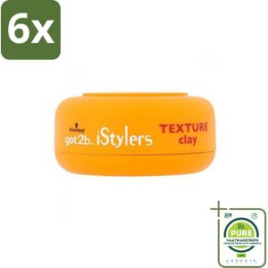 Got2B - Styling Clay - I-Styler - 75 ml - Voordeelverpakking - 6 stuks - Matte haar - Styling clay