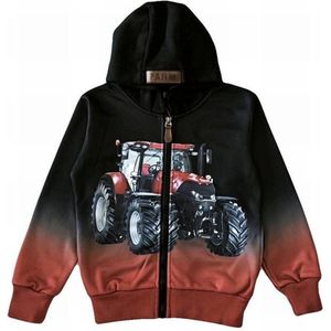 Kinder vest rode tractor trekker kleur zwart maat 98/104