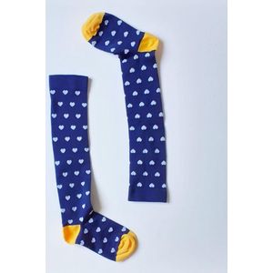 Leuke steunkousen klasse 2 - Hartjes - Maat S/M - Snuggle Socks