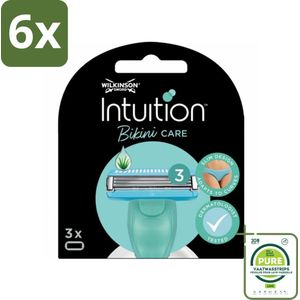 Wilkinson Intuition - Navulmesjes - Bikini Care Duo - Praktisch - 3 mesjes - Voordeelverpakking - 6 stuks - Scheermesjes - Intieme zone