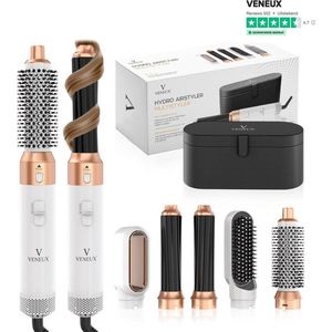 VENEUX® 5 in 1 Föhnborstel - Airstyler - Krulborstel - Multistyler - Diffuser Föhn - Wit