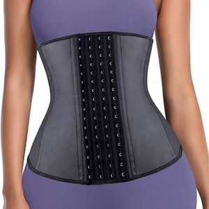 Latex tailletrainer voor vrouwen - verstelbare hourglass shapewear - dubbele compressie - postpartum herstelriem - met stalen baleinen - sportcorset - zwart - maat M