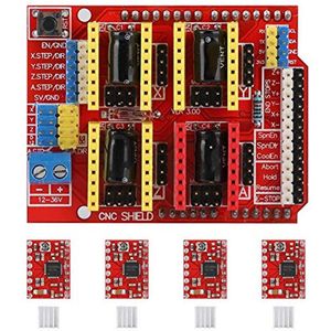 CNC Engraving Shield Expansion Board + Stepper Motor Drive DRV8825 + 3D Printer Accessories Heat Sink for V3 Engraving, PWM Spindle and Direction Pin