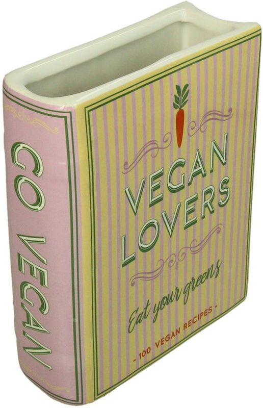 Vase Book Vegan Lovers Dolomite Multi 14.4x5.5x18.2cm