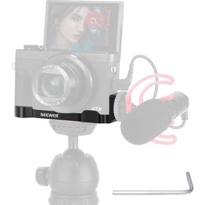 Neewer® - Metalen Houderhandgreep - Geschikt voor Canon - G7X Mark II & Mark III - Camera-Uitbreidingsbasisplaat met 1/4 inch Statiefhouder - Koude Schoenbevestiging voor microfoon - LED Verlichting - Vlog Accessoires