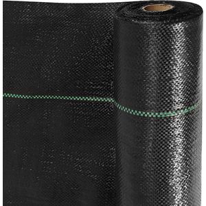50M² Anti Worteldoek - Bodembedekker - 2x25M - Duurzaam Gronddoek - zwart - 100g/m² - Wortelbegrenzer