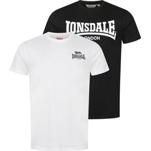LONSDALE - Yarnbrook - Shirt - Zwart/Wit - 2 Pack