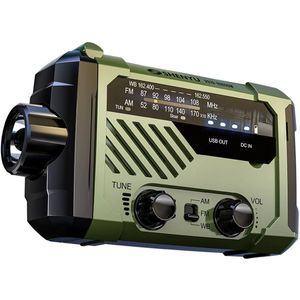 Draagbare noodradio - Zonnesolar handkraan, AM/FM, high-tech militaire overlevingsuitrusting, Geschikt voor professionele nood situaties