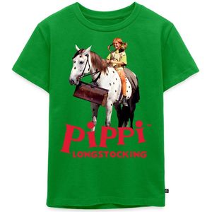 Pippi Longstocking Pippi Rijdt Op Kleine Witte Premium T Shirt Kinderen