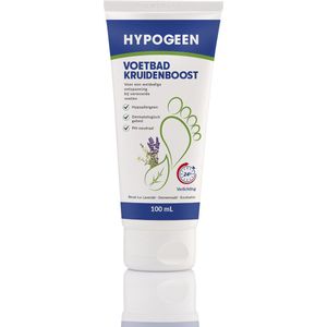 Hypogeen Voetbad Kruidenboost flesje 100ml - voor vermoeide voeten - ontspanning - voetbad met lavendel, dennennaald & eucalyptus - hypoallergeen - PH-neutraal - geschikt voor (over)gevoelige voeten
