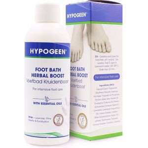Hypogeen Voetbad Kruidenboost flesje 100ml - voor vermoeide voeten - ontspanning - voetbad met lavendel, dennennaald & eucalyptus - hypoallergeen - PH-neutraal - geschikt voor (over)gevoelige voeten