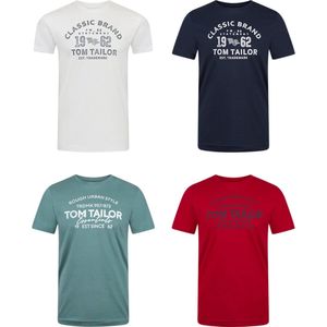 Tom Tailor - T-Shirt - Veelkleurig - 4 Pack - Ronde Hals - Regular Fit