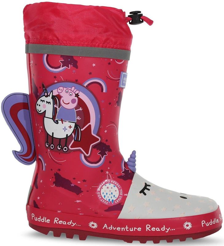 Regatta Peppa Pig Puddle rubberen regenlaars met trekkoordsluiting