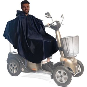 Belieff Poncho Scootmobiel - Regencape Scootmobiel - Poncho Regen - Scootmobiel Accessoires - Regenponcho Scootmobiel - Regenjas - Scootmobiel Regenkleding - Navy Blauw