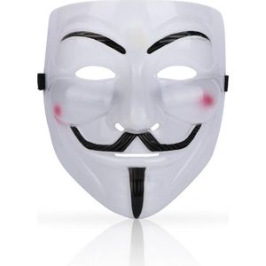 Face Mask Anonymous - Stevig - Wit - Hacker - Verkleden - Masker - Gezichtsmasker - Festival