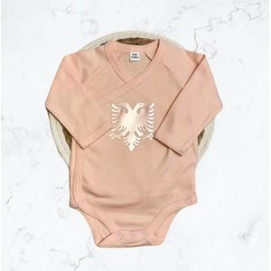 Babyromper Albanië | Albania | Kosovo | Balkan | 0 -3 maanden | Romper | newborn | roze | rose gold | meisje