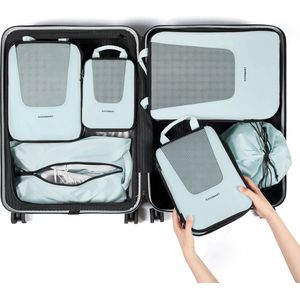 Compressie verpakking kubussen voor reizen, 6-delige set reisverpakkingskubussen voor koffer, compressie kofferorganizer, tassenset