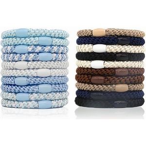 Haarelastiekjes - 20 stuks - 2-1 haarelastiek en armband - Haarbanden Gevlochten Haarelastiekjes - Stijlvolle en Eenvoudige - Armband Elastische Haarbanden - Veelkleurige Haarband voor Dik Haar - Geen Beschadiging - Geen Rimpels Haarbobbels