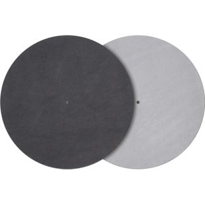 Grijs platplaat pad van leer voor platenspeler - hoogwaardige kwaliteit