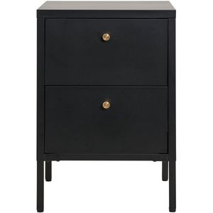 -kist met 2 laden - stalen opslag - zwarte kast - duurzame stalen build - 40x40x60cm