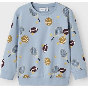 NAME IT - NMMKEATON - Sweatshirt - Lichtblauw - Sepia - Aubergine - Wit