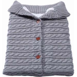 Voetenzakken voor kinderwagens, zachte, warme, pluche slaapzak voor buiten, voetenzakken, dekens, kinderwagens, babyslaapzakken, lamsvachtvoering, wintervoetenzakken, geschikt voor baby's van 0-6 maanden (grijs)