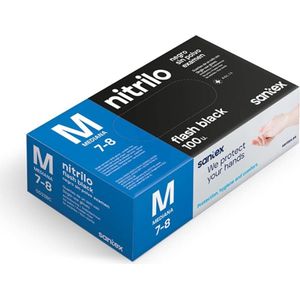 Extra Sterk 6,0 gram Nitril handschoenen Zwart 100 pcs maat M 7/8