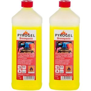 Brandpasta fles - 2x - 1 liter - Brandgel - Aanmaak gel BBQ aanmaken - Barbeque accessoires benodigdheden