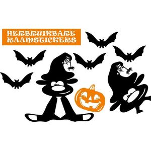 Raamstickerset herbruikbaar Halloween Pompoen Hallow-beest & vleermuizen | Rosami