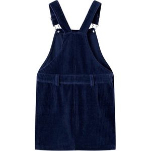 Kindertuinjurk Ribfluweel Marineblauw Maat 128
