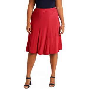 Gebreide uitlopende rok tot halverwege de lengte