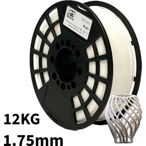 Wit PLA+ 12kg 3D Printer Filament 1.75 mm - Hoge Kwaliteit en Duurzaam - Compatibel met Creality, Bambu Lab, Esun en Andere 3D Printers - Voor 3D Printen van Prototypes, Modellen, Accessoires - voor Professioneel en Thuisgebruik