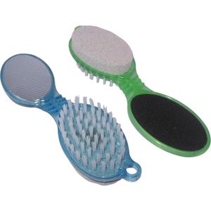 Pedicureborstel 4 in 1 - set van 2 stuks blauw-groen - Kerst - Kerst cadeau
