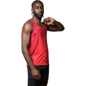 42k Running - Apex - Mouwloos T-shirt - Bordeauxrood met Roze Strepen - Hardloop Tanktop