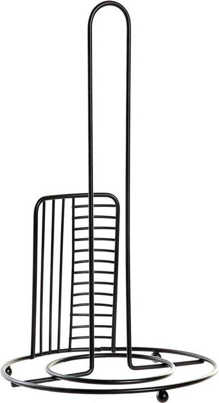 Houder voor keukenpapier DKD Home Decor Zwart Metaal (18,5 x 18,5 x 31,5 cm)