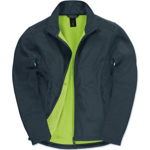 SportJas Heren XL B&C Lange mouw Navy / Neon Green 96% Polyester, 4% Elasthan