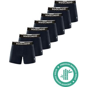 SQQUADD® Bamboe Ondergoed Heren - 7-pack Boxershorts - Maat S - Comfort en Kwaliteit - Voor Mannen - Bamboo - Navy - Donkerblauw