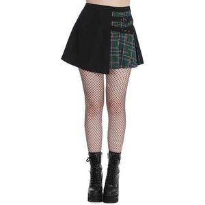 Banned - Tavish Tartan Rok - XL - Zwart/Groen