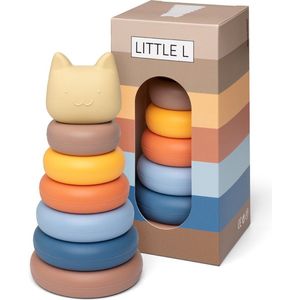 Little L Stapeltoren Kat Beige en Blauw