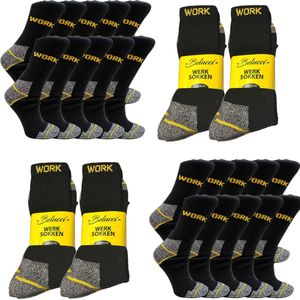 Belucci - Premium werksokken - grijs met geel - 20 paar - maat 43/46